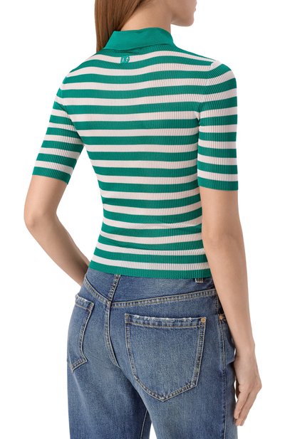 Поло из вискозы DOLCE & GABBANA зеленого цвета по цене 178000 руб., арт. FXZ38Z/JAIRR, фото 4 Поло из вискозы DOLCE & GABBANA, арт. FXZ38Z/JAIRR, фото 4