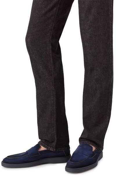 Замшевые лоферы detroit SANTONI темно-синего цвета по цене 99500 руб., арт. MGDG1905100TSEAA, фото 3 Замшевые лоферы detroit SANTONI, арт. MGDG1905100TSEAA, фото 3