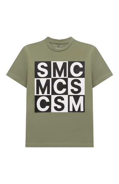 Хлопковая футболка STELLA MCCARTNEY хаки цвета по цене 5740 руб., арт. TV8S51, фото 1 Хлопковая футболка STELLA MCCARTNEY, арт. TV8S51, фото 1