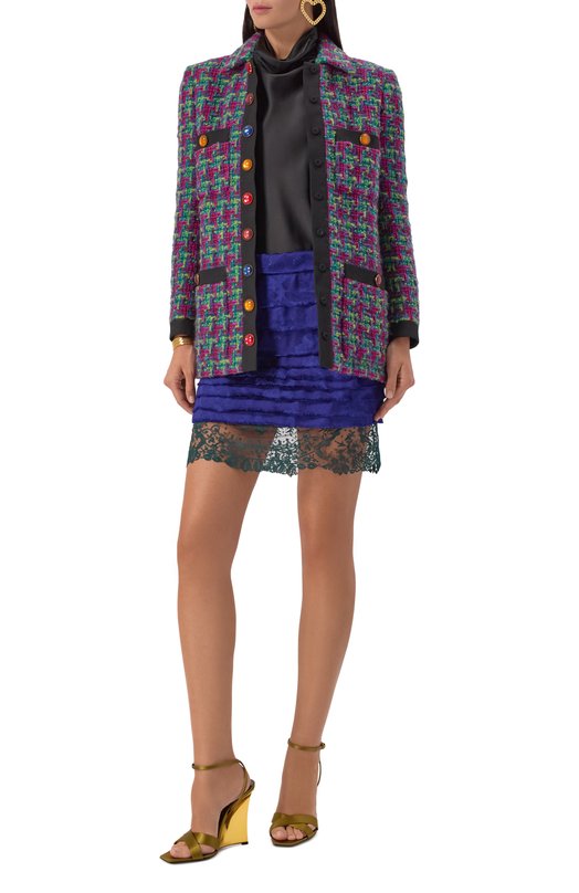 Текстильные босоножки Lydia 100 Saint Laurent 830287/9QNA0 Хаки  830287/9QNA0 Фото 3