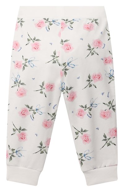 Хлопковые джоггеры MONNALISA белого цвета по цене 7000 руб., арт. 399404, фото 2 Хлопковые джоггеры MONNALISA, арт. 399404, фото 2