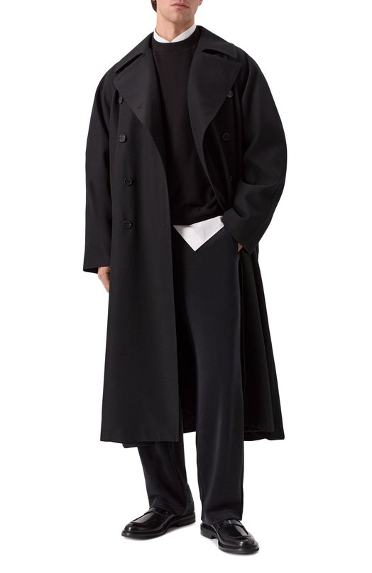 Шерстяное пальто Saint Laurent 848512/Y5J40 Чёрный  848512/Y5J40 Фото 2