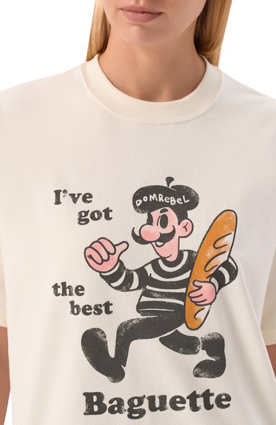 Хлопковая футболка DOMREBEL кремового цвета по цене 22100 руб., арт. BAGUETTE/T-SHIRT, фото 5 Хлопковая футболка DOMREBEL, арт. BAGUETTE/T-SHIRT, фото 5