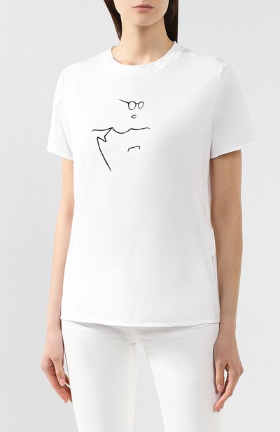 Хлопковая футболка GIORGIO ARMANI белого цвета по цене 52800 руб., арт. 3GAM61/AJEJZ, фото 3 Хлопковая футболка GIORGIO ARMANI, арт. 3GAM61/AJEJZ, фото 3