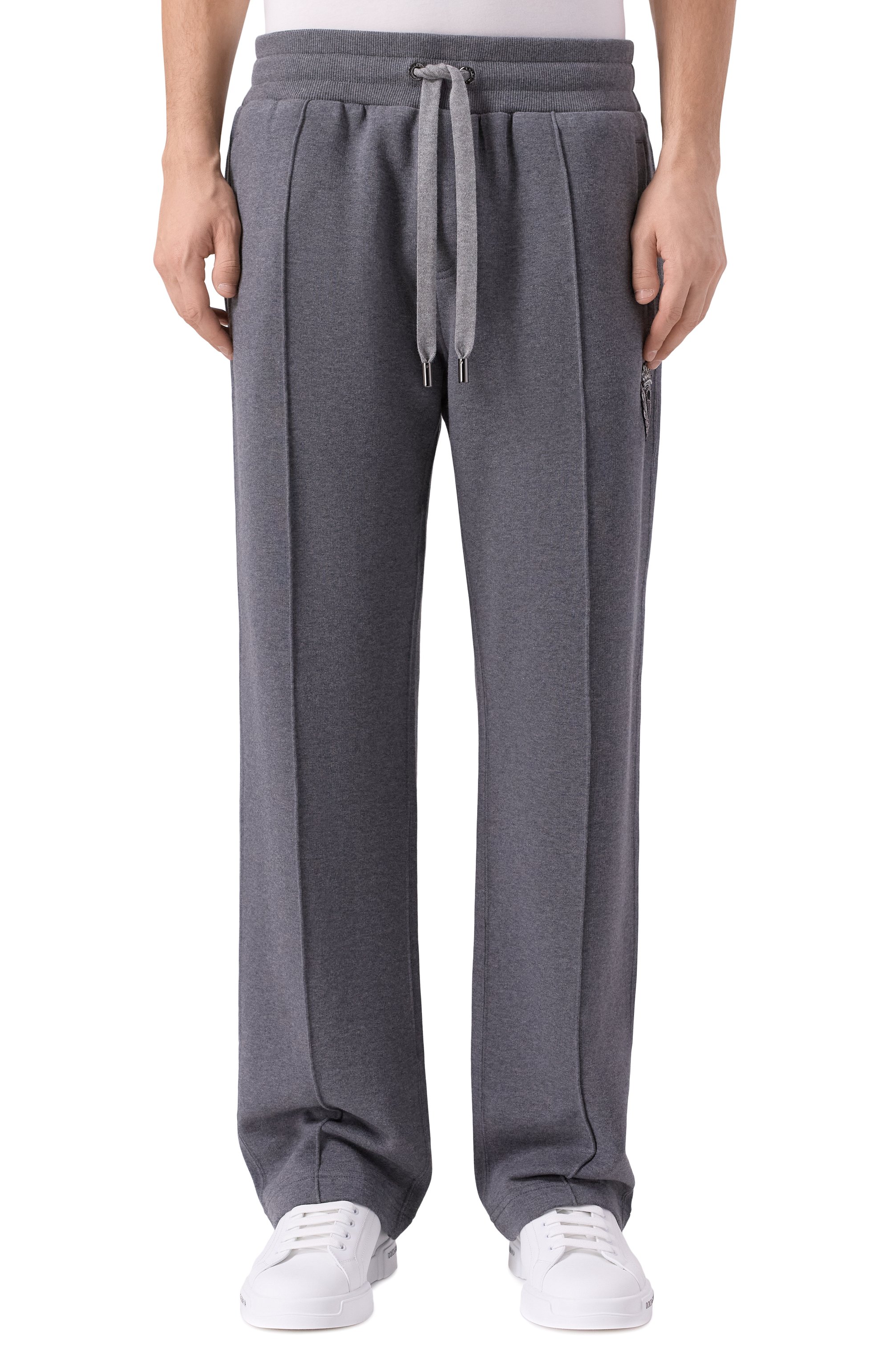 Хлопковые брюки DOLCE & GABBANA серого цвета по цене 125500 руб., арт. GP0M5Z/G7PJ7, фото 3 Хлопковые брюки DOLCE & GABBANA, арт. GP0M5Z/G7PJ7, фото 3