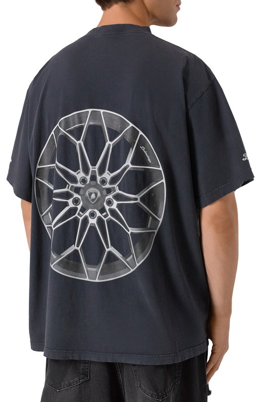 Хлопковая футболка Balenciaga x Automobili Lamborghini Balenciaga 831305/TSVP9 Серый  831305/TSVP9 Фото 4