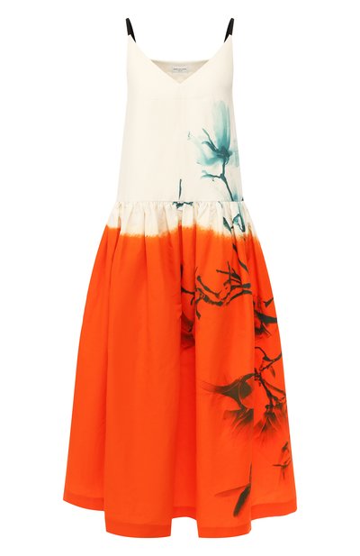 Женское платье из смеси хлопка и льна DRIES VAN NOTEN, арт. 191-11064-7359