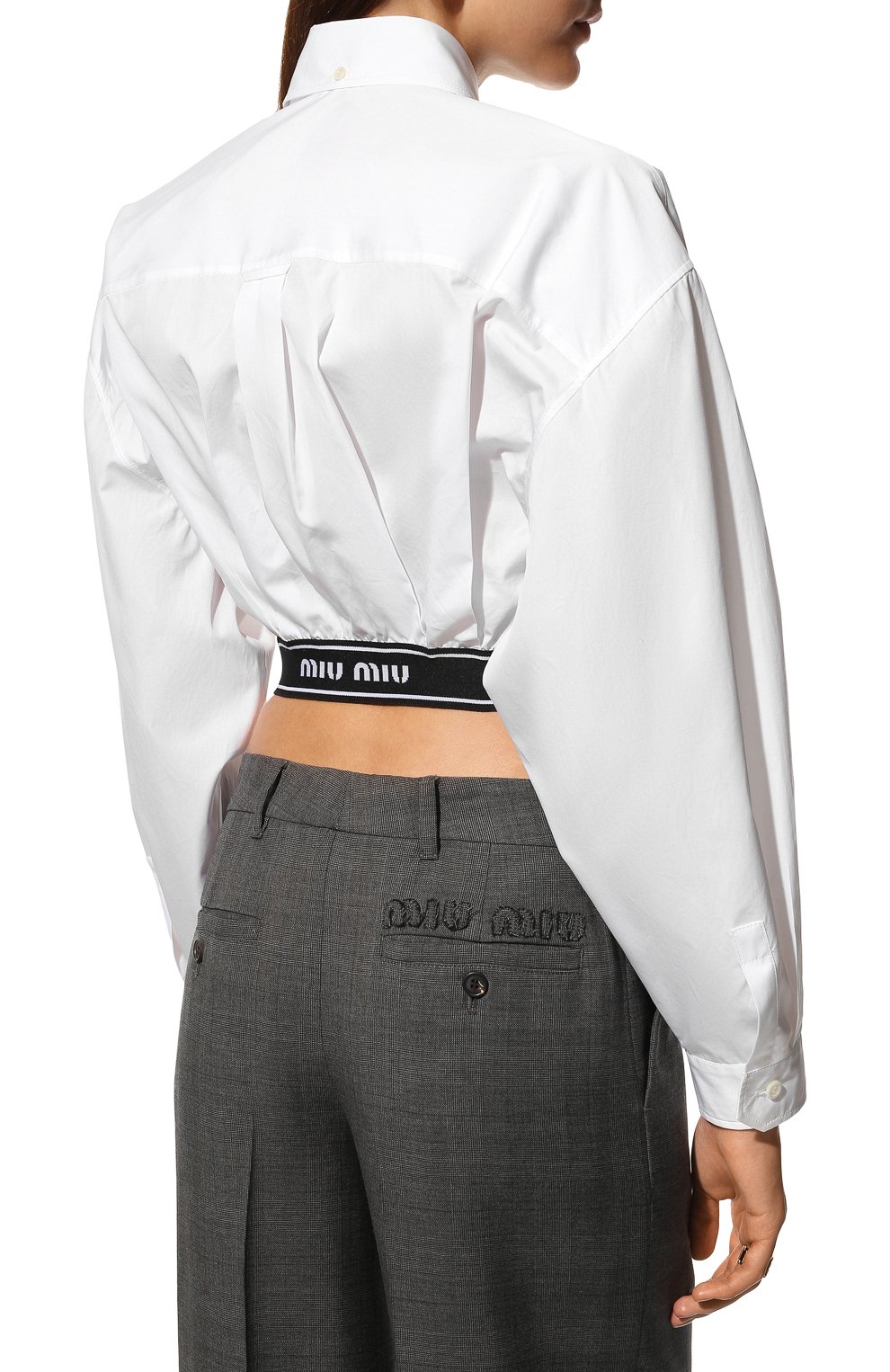 Хлопковая рубашка MIU MIU, арт. MK1435-1UCS-F0009, фото 4
