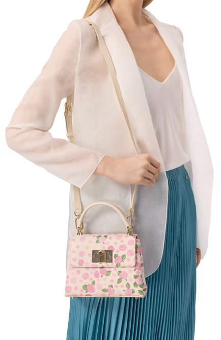 Женская сумка furla 1927 mini FURLA белого цвета, арт. WB01262/BX3863 | Фото 2 (Драгоценные камни: Проставлено; Материал сплава: Проставлено; Материал: Натуральная кожа; Размер: mini; Ремень/цепочка: На ремешке)