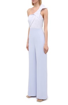 Женский комбинезон ROLAND MOURET голубого цвета, арт. PW20/S0949/F0469 | Фото 3 (Длина (брюки, джинсы): Удлиненные; Материал внешний: Синтетический материал, Вискоза; Материал подклада: Вискоза; Случай: Вечерний; Женское Кросс-КТ: Комбинезон-одежда; Материал сплава: Проставлено; Драгоценные камни: Проставлено)