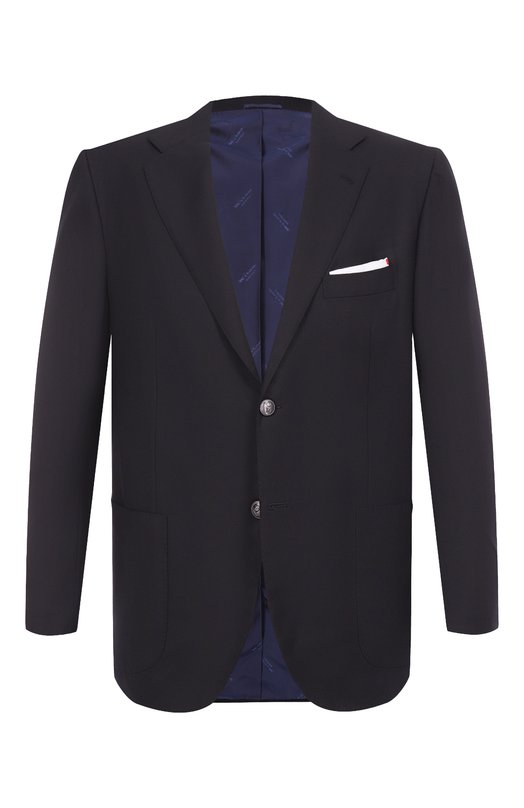 Шерстяной пиджак Kiton UG81K01X25 Чёрный UG81K01X25