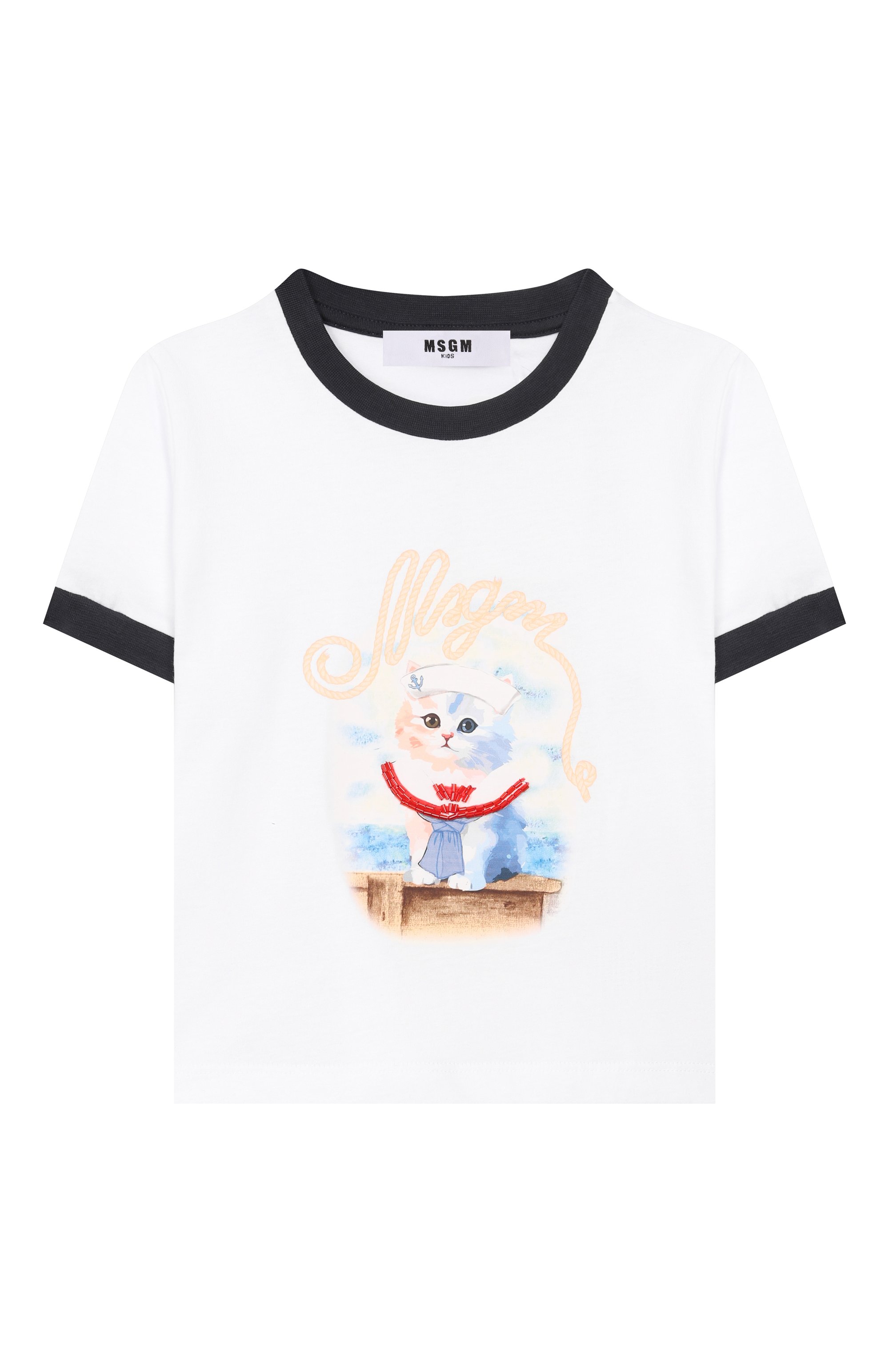 Хлопковая футболка MSGM KIDS, арт. S6MSJGTH016, фото 1