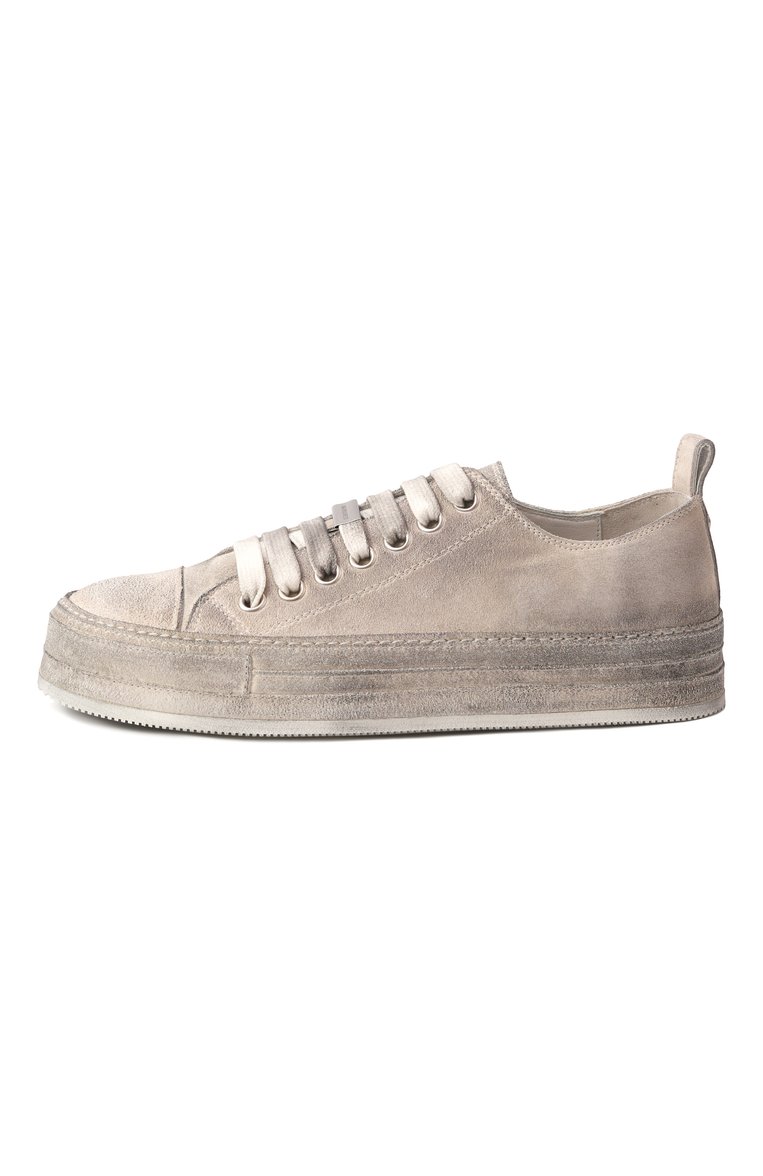 Женские замшевые кеды nono ANN DEMEULEMEESTER бежевого цвета, арт. B0012569/LT147 | Фото 4 (Драгоценные камни: Проставлено; Материал внешний: Натуральная кожа, Замша; Подошва: Платформа; Материал внутренний: Натуральная кожа; Материал сплава: Проставлено; Стили: Гранж; Кросс-КТ: Низкие; Материал утеплителя: Без утеплителя)