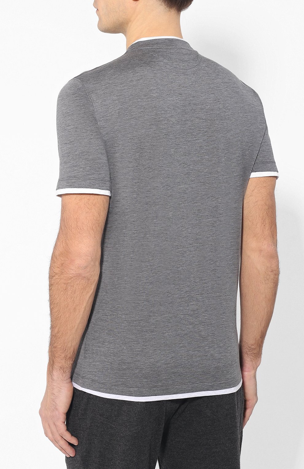 Футболка из шелка и хлопка BRUNELLO CUCINELLI, арт. MTS467427, фото 4