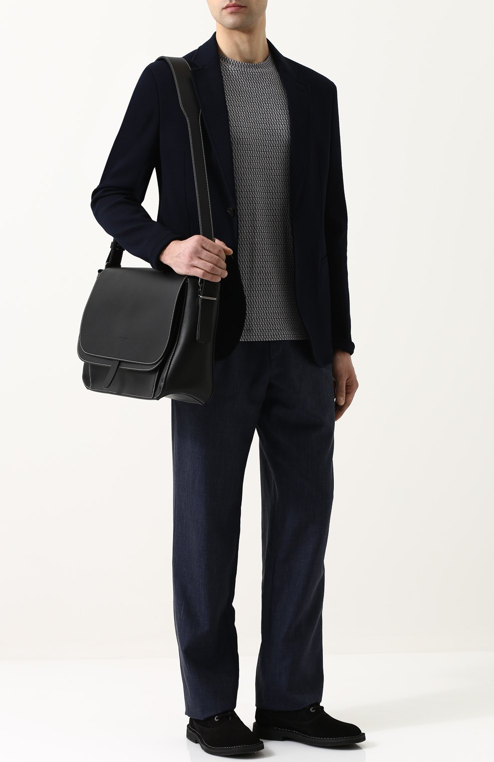 Кожаный мессенджер с клапаном GIORGIO ARMANI, арт. Y2M193/YDI5J, фото 2