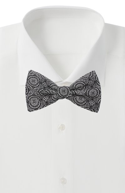 Шелковый галстук-бабочка DOLCE & GABBANA черно-белого цвета по цене 17200 руб., арт. GR053E/G0XBL, фото 2 Шелковый галстук-бабочка DOLCE & GABBANA, арт. GR053E/G0XBL, фото 2