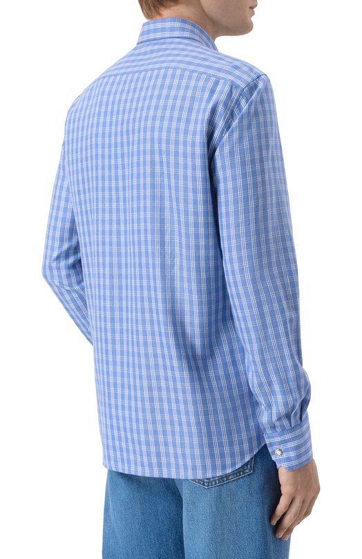 Рубашка из хлопка и лиоцелла Stefano Ricci MC007067/BN2822 Синий  MC007067/BN2822 Фото 4