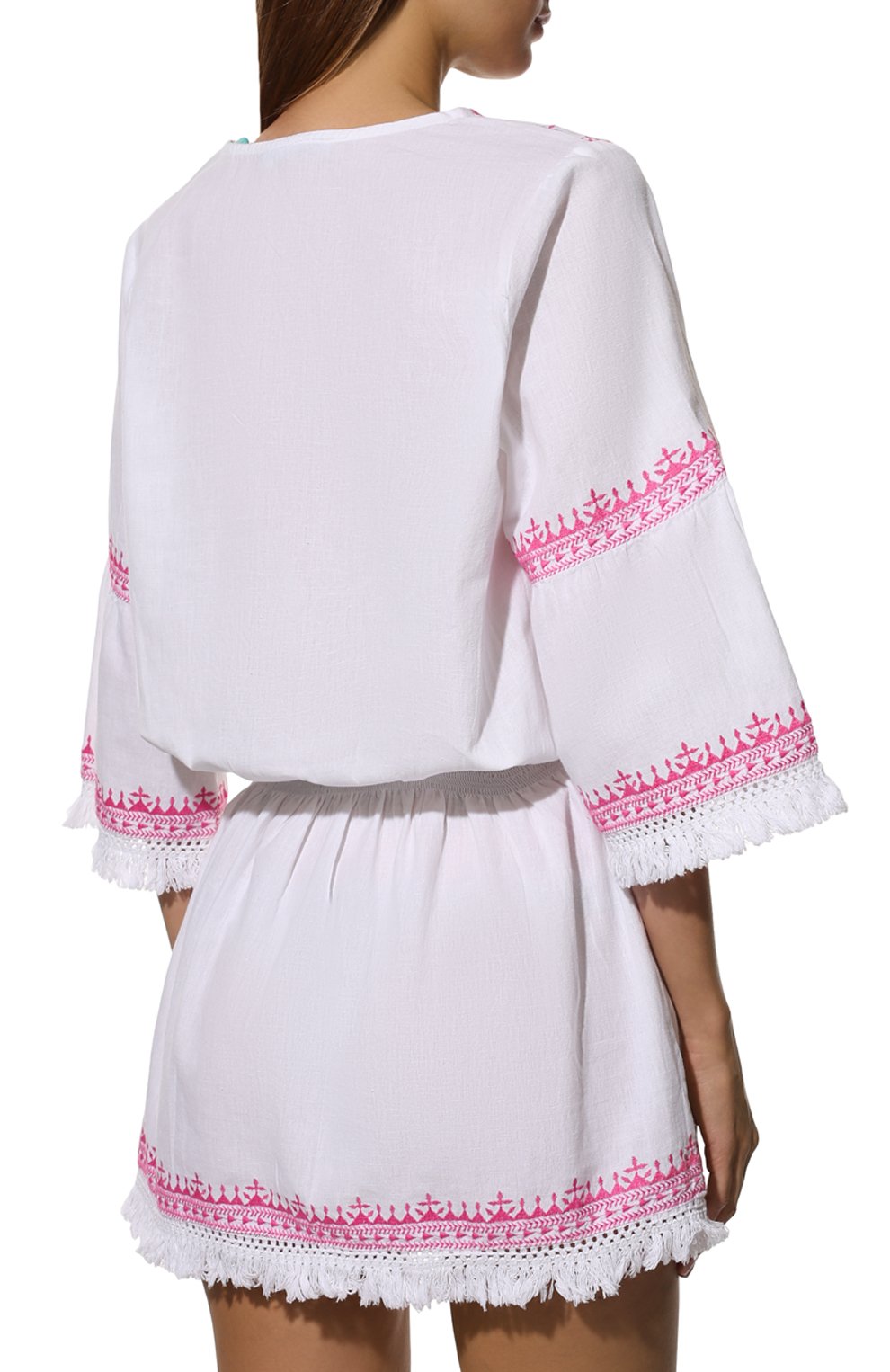 Туника из хлопка и льна MELISSA ODABASH розового цвета по цене 32050 руб., арт. MARTINA, фото 4 Туника из хлопка и льна MELISSA ODABASH, арт. MARTINA, фото 4