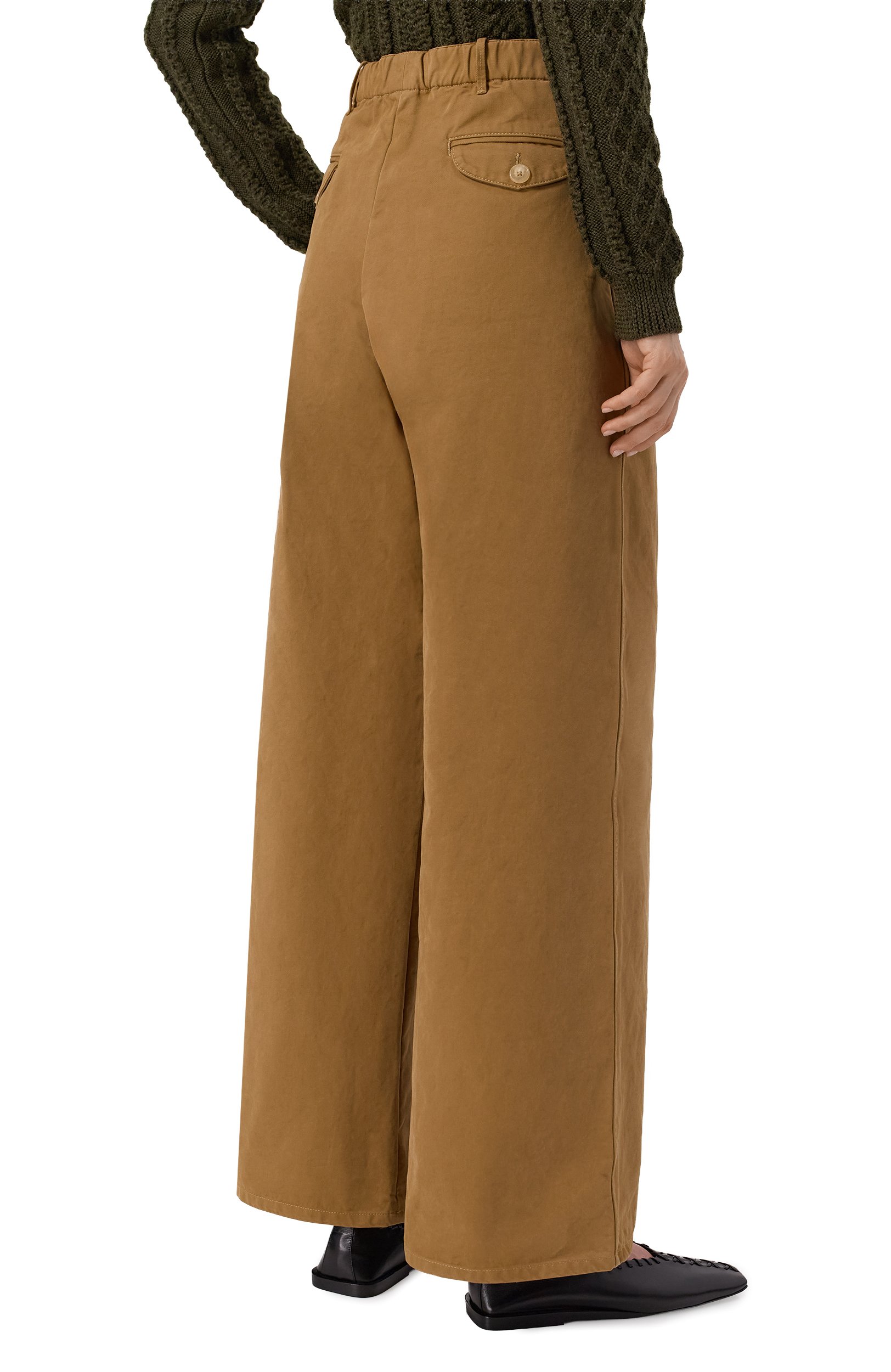 Хлопковые брюки JIL SANDER бежевого цвета по цене 155500 руб., арт. J02KA0408/J45369, фото 4 Хлопковые брюки JIL SANDER, арт. J02KA0408/J45369, фото 4