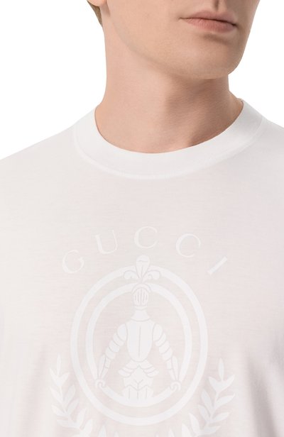 Хлопковая футболка GUCCI белого цвета по цене 69950 руб., арт. 864626/XJH20, фото 5 Хлопковая футболка GUCCI, арт. 864626/XJH20, фото 5