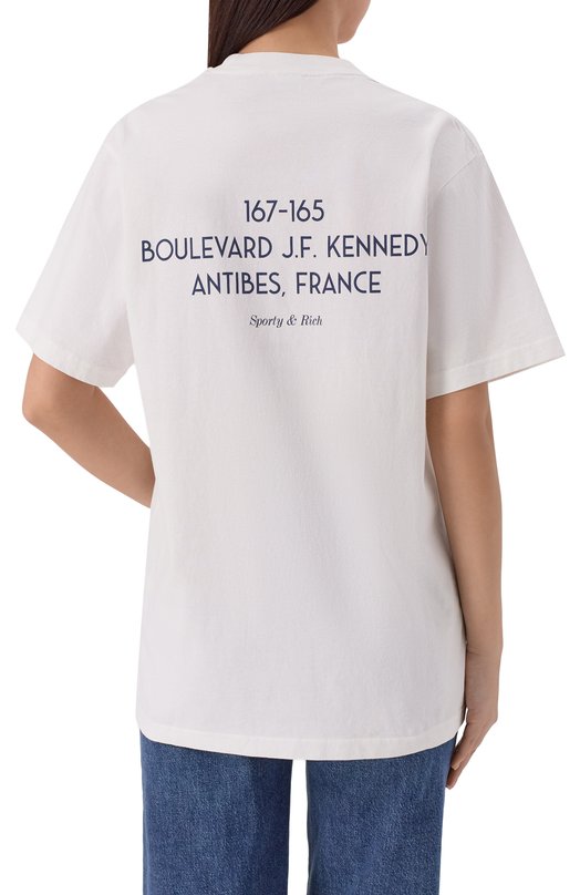 Хлопковая футболка Sporty & Rich х Hotel du Cap-Eden-Roc Sporty and Rich T0043501621WH01 Белый  T0043501621WH01 Фото 4