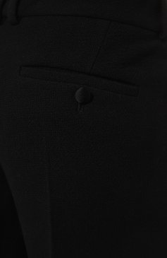 Женские шерстяные брюки BALMAIN черного цвета, арт. BF0PM010WB86 | Фото 5 (Материал внешний: Шерсть; Длина (брюки, джинсы): Стандартные; Женское Кросс-КТ: Брюки-одежда; Силуэт Ж (брюки и джинсы): Прямые; Материал сплава: Проставлено; Драгоценные камни: Проставлено; Материал подклада: Вискоза; Стили: Минимализм)