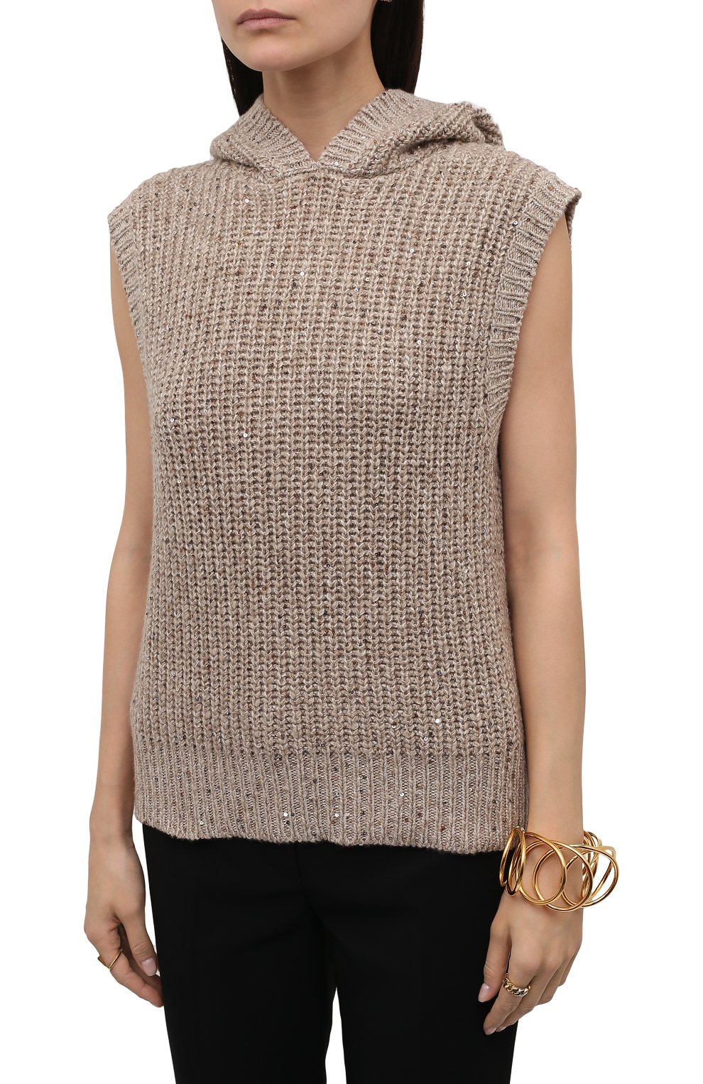 Жилет из кашемира и шерсти BRUNELLO CUCINELLI, арт. MBC356209, фото 3