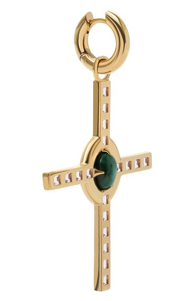 Моносерьга-крест с малахитом и аметистами MOONKA, арт. ai-bg-erc-mal1, фото 3