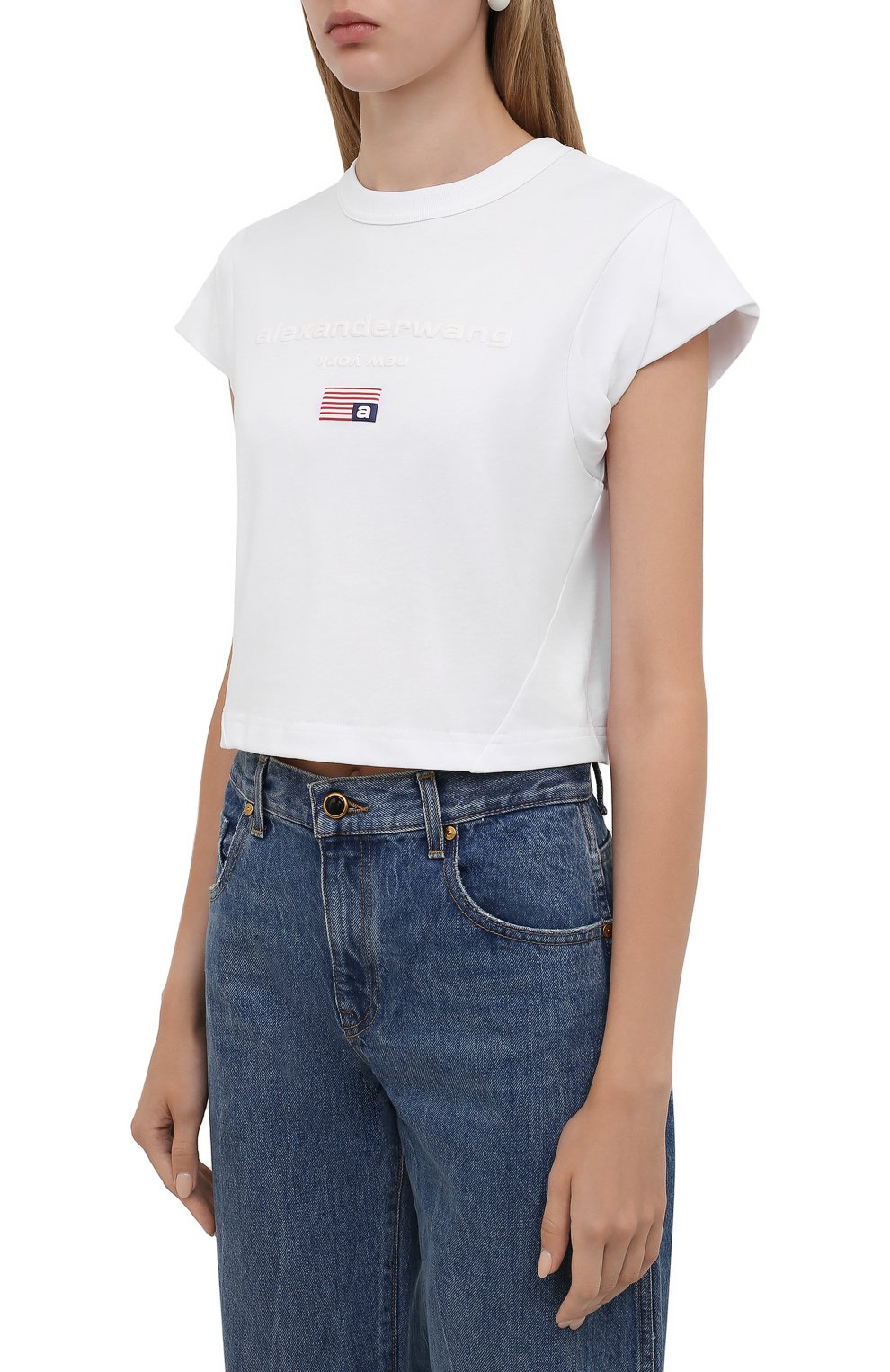 Хлопковая футболка ALEXANDER WANG белого цвета по цене 31950 руб., арт. 1CC3211495, фото 3 Хлопковая футболка ALEXANDER WANG, арт. 1CC3211495, фото 3