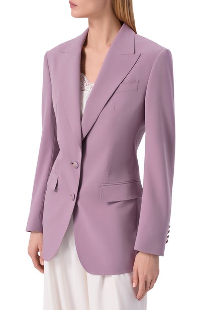 Шерстяной жакет DOLCE & GABBANA сиреневого цвета по цене 363000 руб., арт. F29V1T/GDDPS, фото 3 Шерстяной жакет DOLCE & GABBANA, арт. F29V1T/GDDPS, фото 3