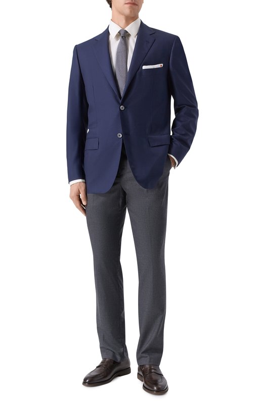 Шерстяной пиджак Kiton UG81K0982823 Синий  UG81K0982823 Фото 2