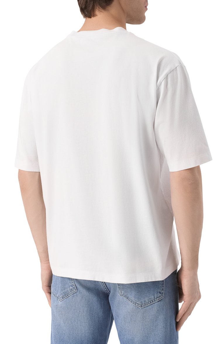 Мужская хлопковая футболка DSQUARED2 белого цвета, арт. S78GD0099/D20020 | Фото 4 (Рукава: Короткие; Материал внешний: Хлопок; Длина (для топов): Стандартные; Мужское Кросс-КТ: Футболка-одежда; Принт: С принтом; Стили: Спорт-шик)