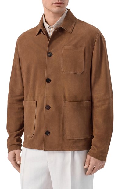 Замшевая рубашка DUNO коричневого цвета по цене 76100 руб., арт. C0REX/B0LGHERI, фото 3 Замшевая рубашка DUNO, арт. C0REX/B0LGHERI, фото 3