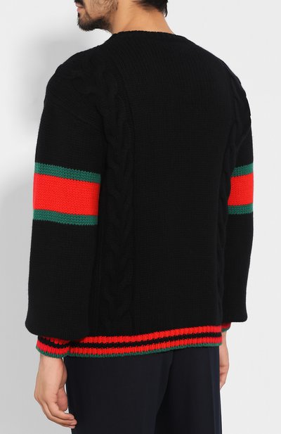 Шерстяной свитер GUCCI черного цвета по цене 103680 руб., арт. 548115/X1561, фото 4 Шерстяной свитер GUCCI, арт. 548115/X1561, фото 4