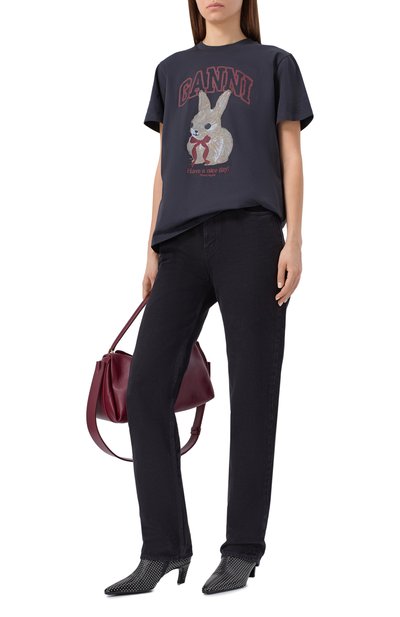 Хлопковая футболка GANNI, арт. A1050061, фото 2