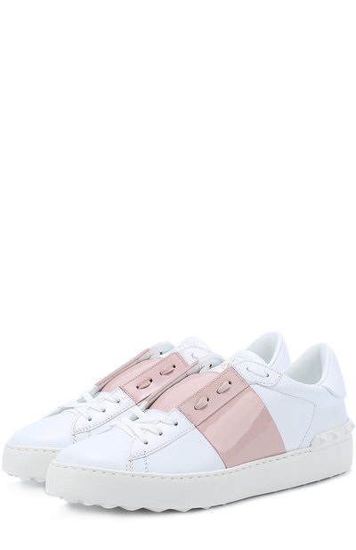 Кожаные кеды open с лаковой цветной вставкой VALENTINO, арт. MW1S0781/TCQ, фото 1