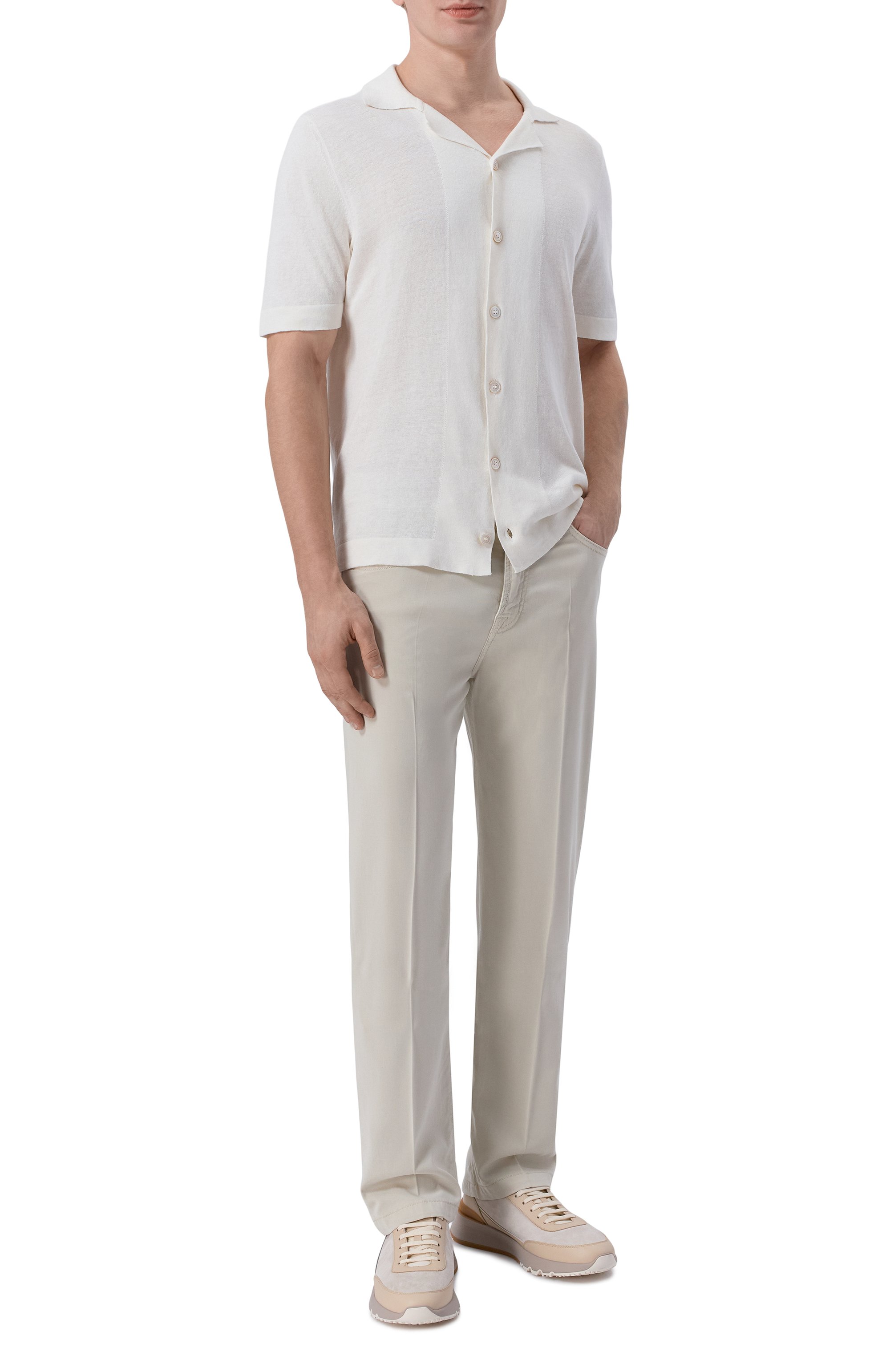 Рубашка изо льна и хлопка GRAN SASSO белого цвета по цене 30850 руб., арт. 57184/18637, фото 2 Рубашка изо льна и хлопка GRAN SASSO, арт. 57184/18637, фото 2