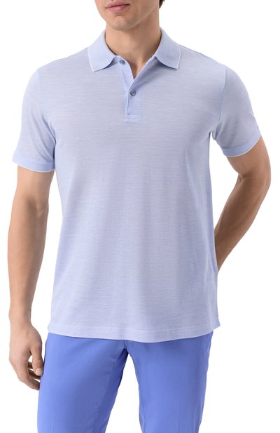 Поло из хлопка и шелка PAUL&SHARK светло-голубого цвета по цене 42750 руб., арт. 25411240, фото 3 Поло из хлопка и шелка PAUL&SHARK, арт. 25411240, фото 3