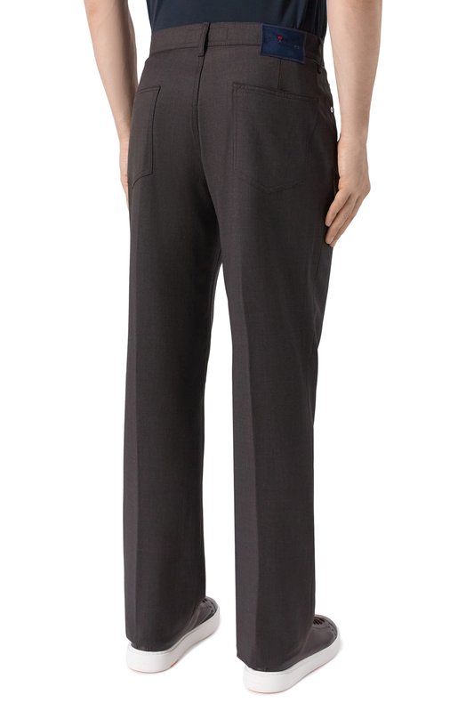 Шерстяные брюки Kiton UFPPERK0127H07 Коричневый  UFPPERK0127H07 Фото 4