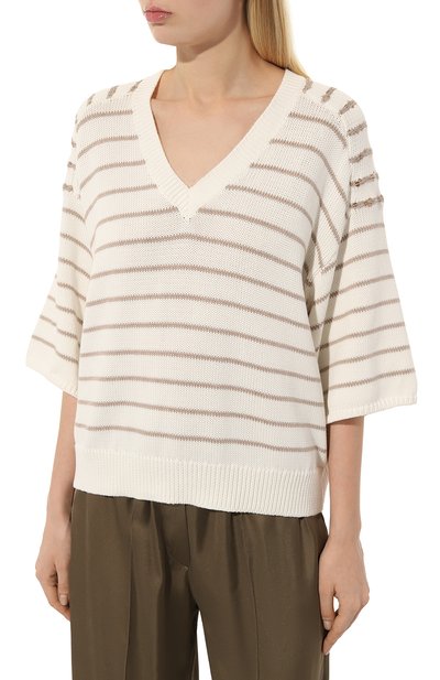 Хлопковый пуловер BRUNELLO CUCINELLI, арт. M1900B1039, фото 3