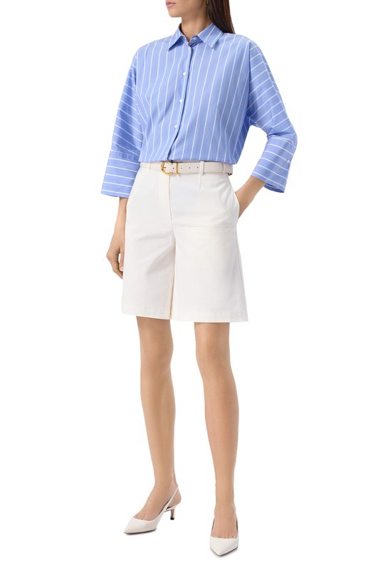 Хлопковая рубашка Weekend Max Mara HUDS0N Голубой  HUDS0N Фото 2