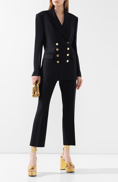 Шерстяные брюки DRIES VAN NOTEN темно-синего цвета по цене 44900 руб., арт. 201-10914-9187, фото 2 Шерстяные брюки DRIES VAN NOTEN, арт. 201-10914-9187, фото 2
