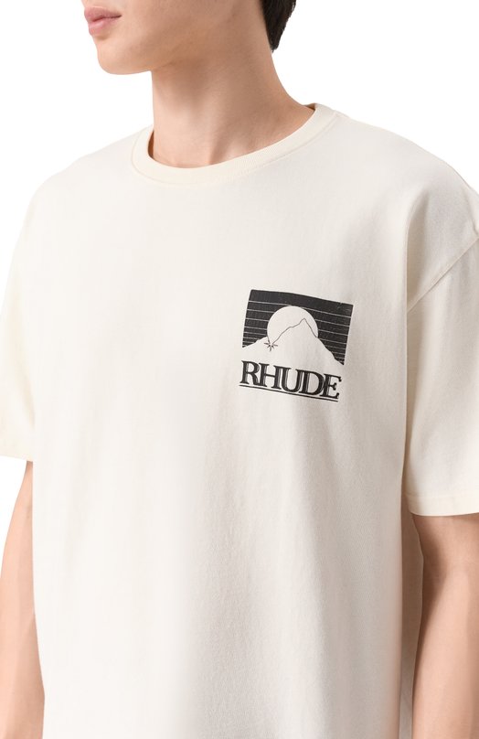 Хлопковая футболка Rhude RHPS26TT07012 Белый  RHPS26TT07012 Фото 5