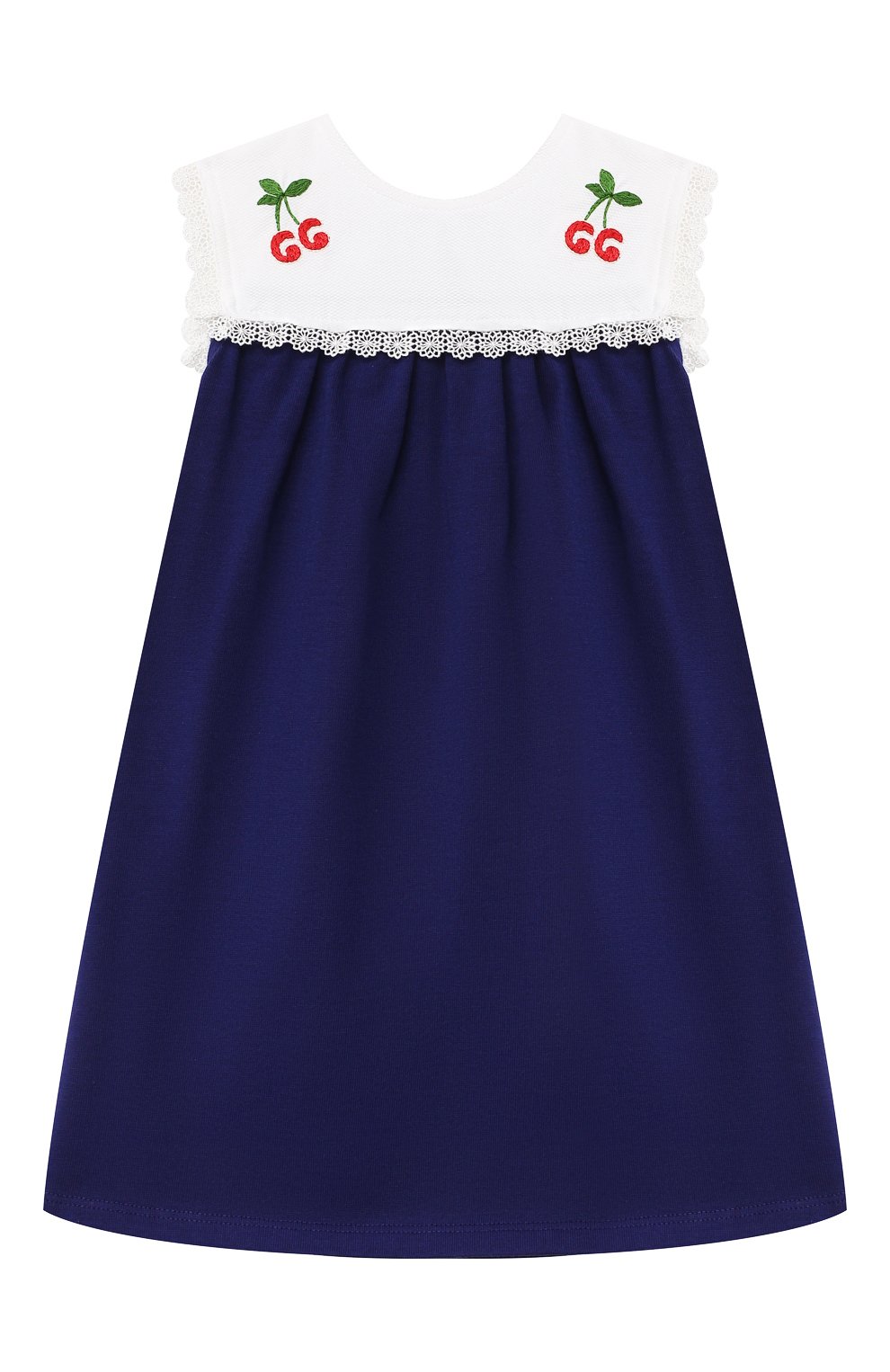 Хлопковое платье GUCCI синего цвета по цене 33650 руб., арт. 642713/XJDAL, фото 1 Хлопковое платье GUCCI, арт. 642713/XJDAL, фото 1