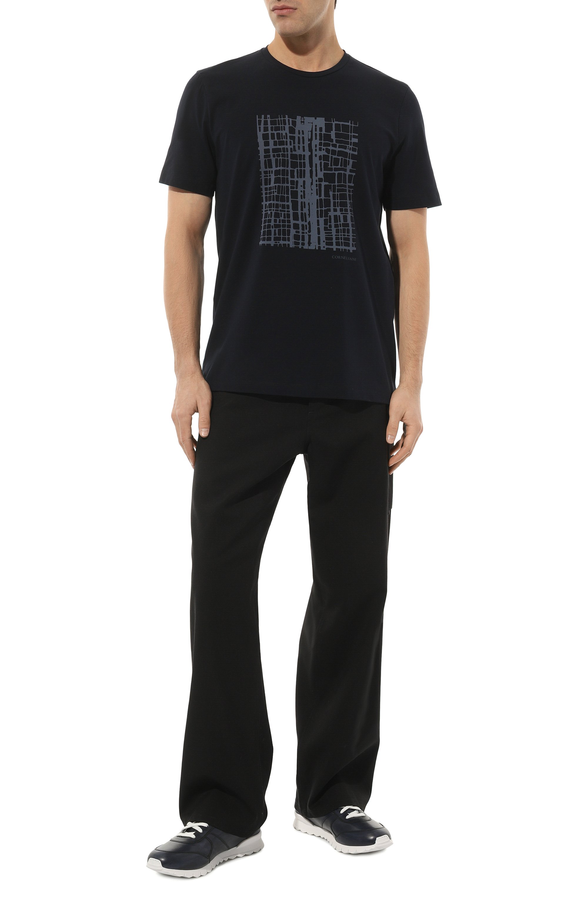 Кожаные кроссовки KITON синего цвета по цене 96350 руб., арт. USSA077N00100, фото 2 Кожаные кроссовки KITON, арт. USSA077N00100, фото 2