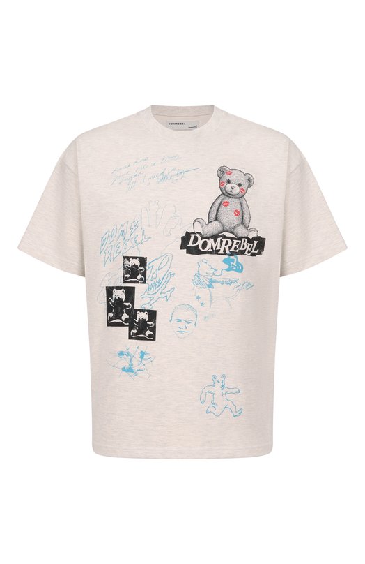 Хлопковая футболка DOMREBEL M HIGH L0W/T-SHIRT Бежевый M HIGH L0W/T-SHIRT