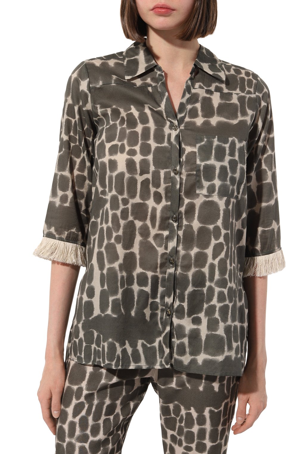 Рубашка из вискозы DNUD PARIS разноцветного цвета по цене 21340 руб., арт. B2415, фото 3 Рубашка из вискозы DNUD PARIS, арт. B2415, фото 3