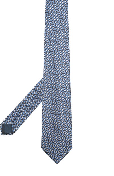 Шелковый галстук с узором LANVIN голубого цвета по цене 11950 руб., арт. 2100/TIE, фото 2 Шелковый галстук с узором LANVIN, арт. 2100/TIE, фото 2
