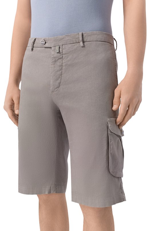 Шорты изо льна и хлопка Kiton UFPPBK0603H Серый  UFPPBK0603H Фото 3