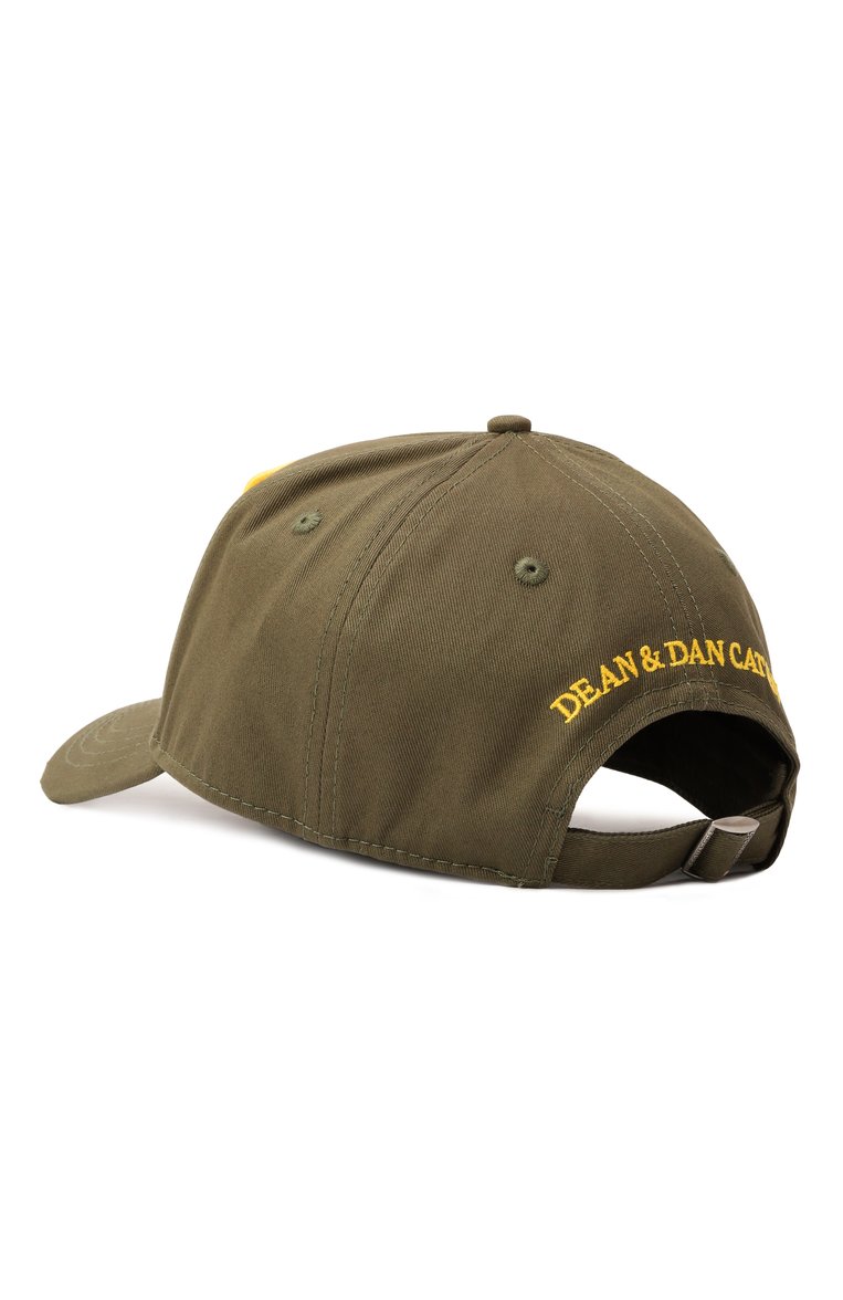 Мужская хлопковая бейсболка DSQUARED2 хаки цвета, арт. BCM0874/05C00001 | Фото 3 (Материал: Хлопок, Текстиль; Нос: Не проставлено)